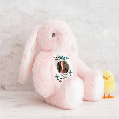 A Hug From Heaven Cross Memorial - Plush Stuffed Bunny Rabbit for Christmas