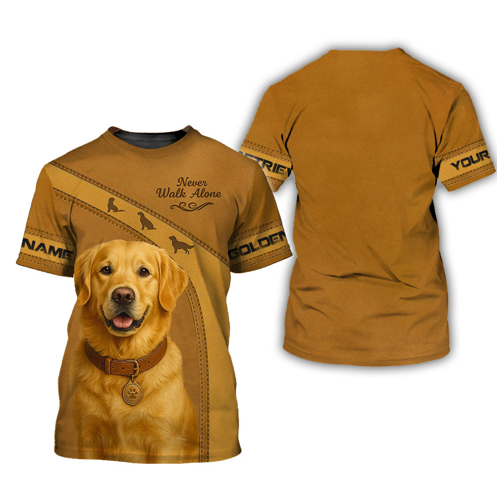 Personalized Golden Retriever T-Shirt, Dog Design with Custom Name