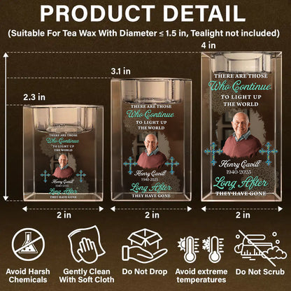 Light Up The World Mandala - Memorial Gifts - Personalized Crystal Candle Holder