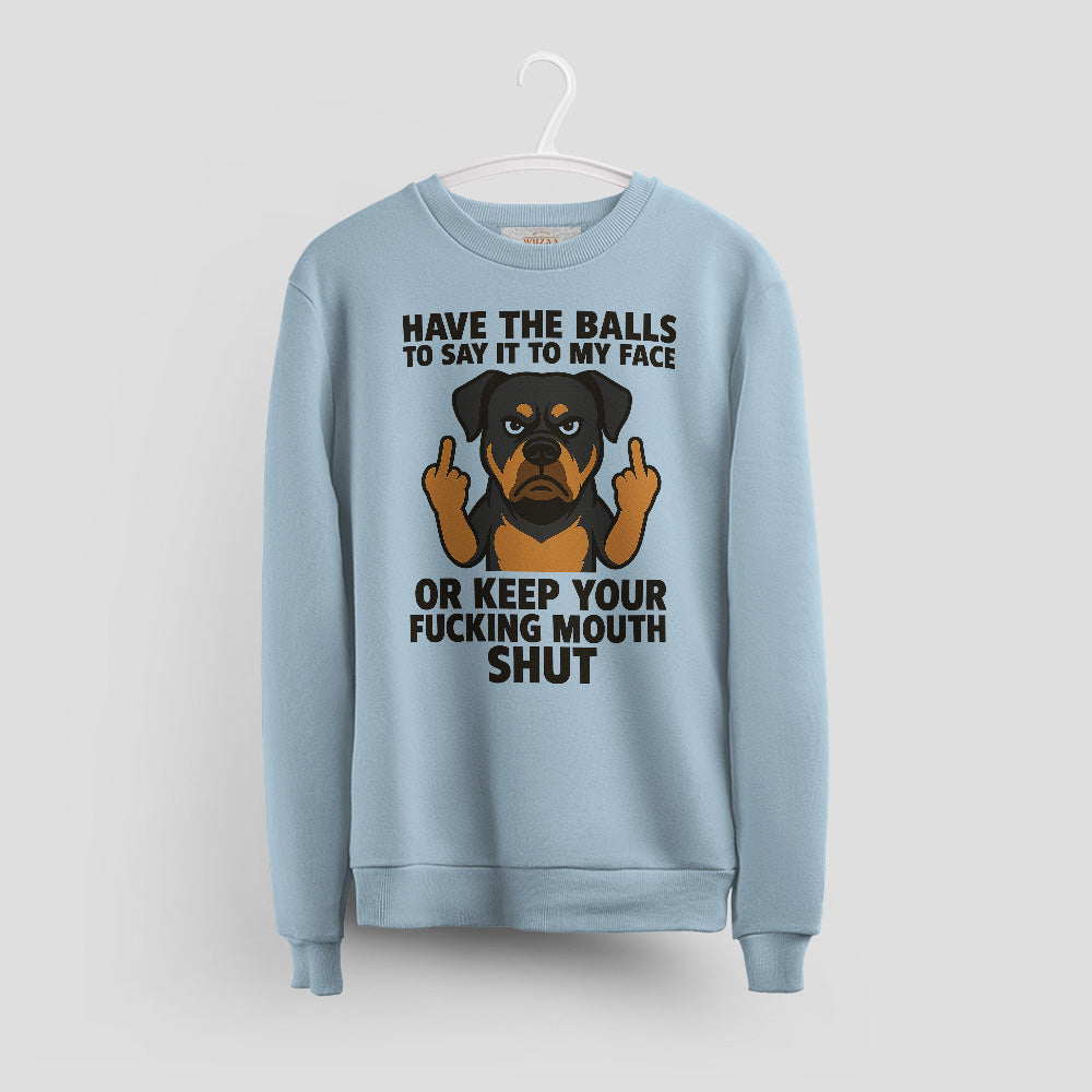 Rottweiler T-Shirt - Say It To My Face Cartoon Dog, Bold Attitude Tee