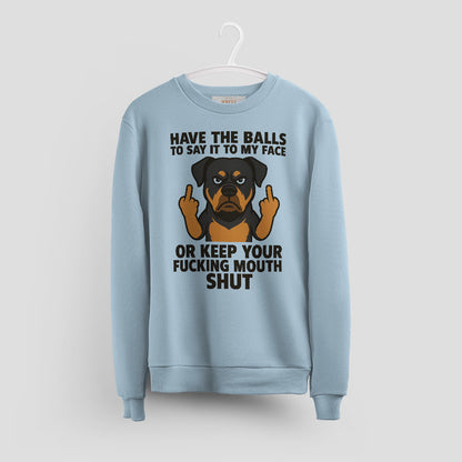 Rottweiler T-Shirt - Say It To My Face Cartoon Dog, Bold Attitude Tee