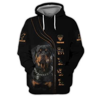 Personalized Rottweiler Portrait T Shirt Gift For Dog Lovers