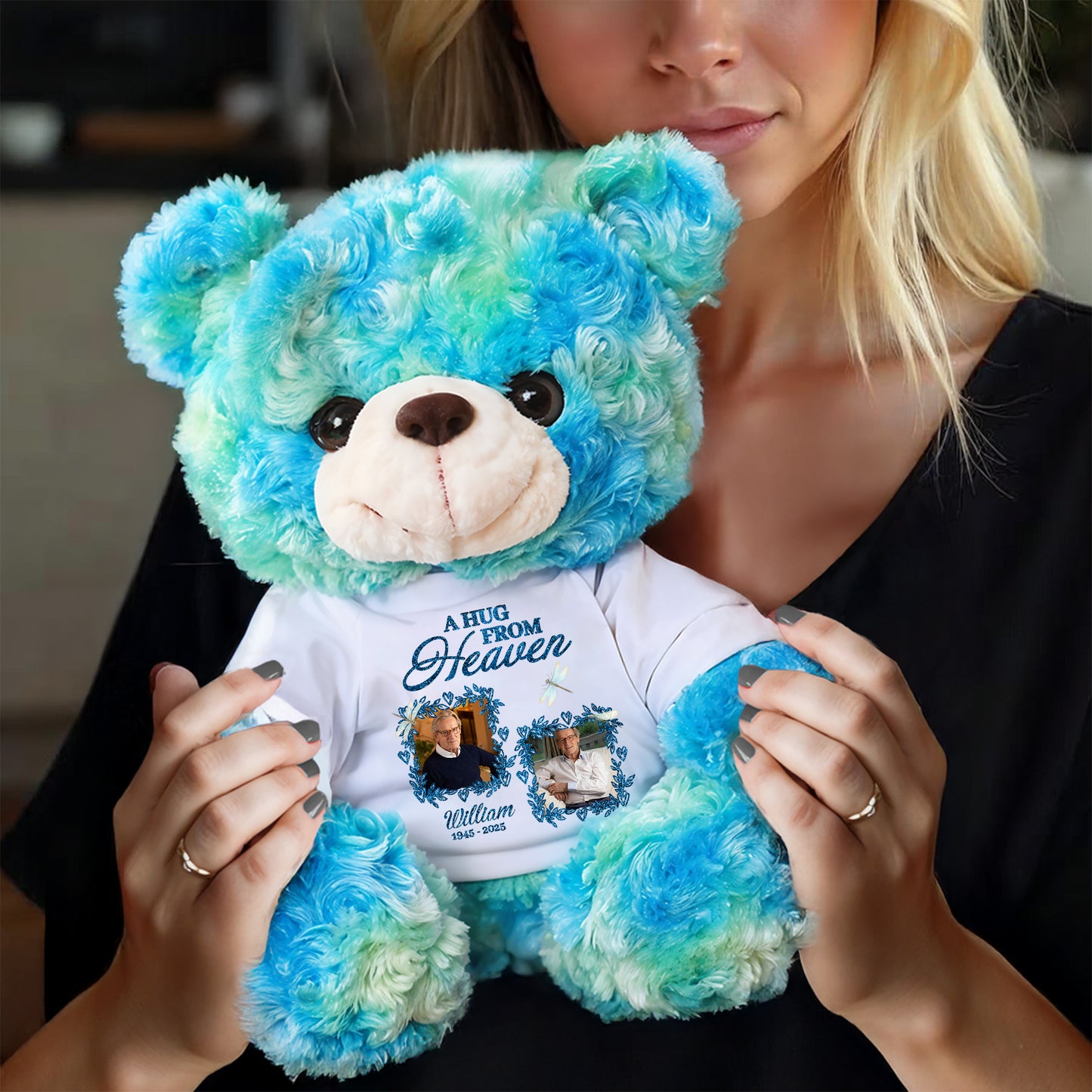 Custom Photo A Cuddle From Heaven - Memorial Personalized Teddy Bear