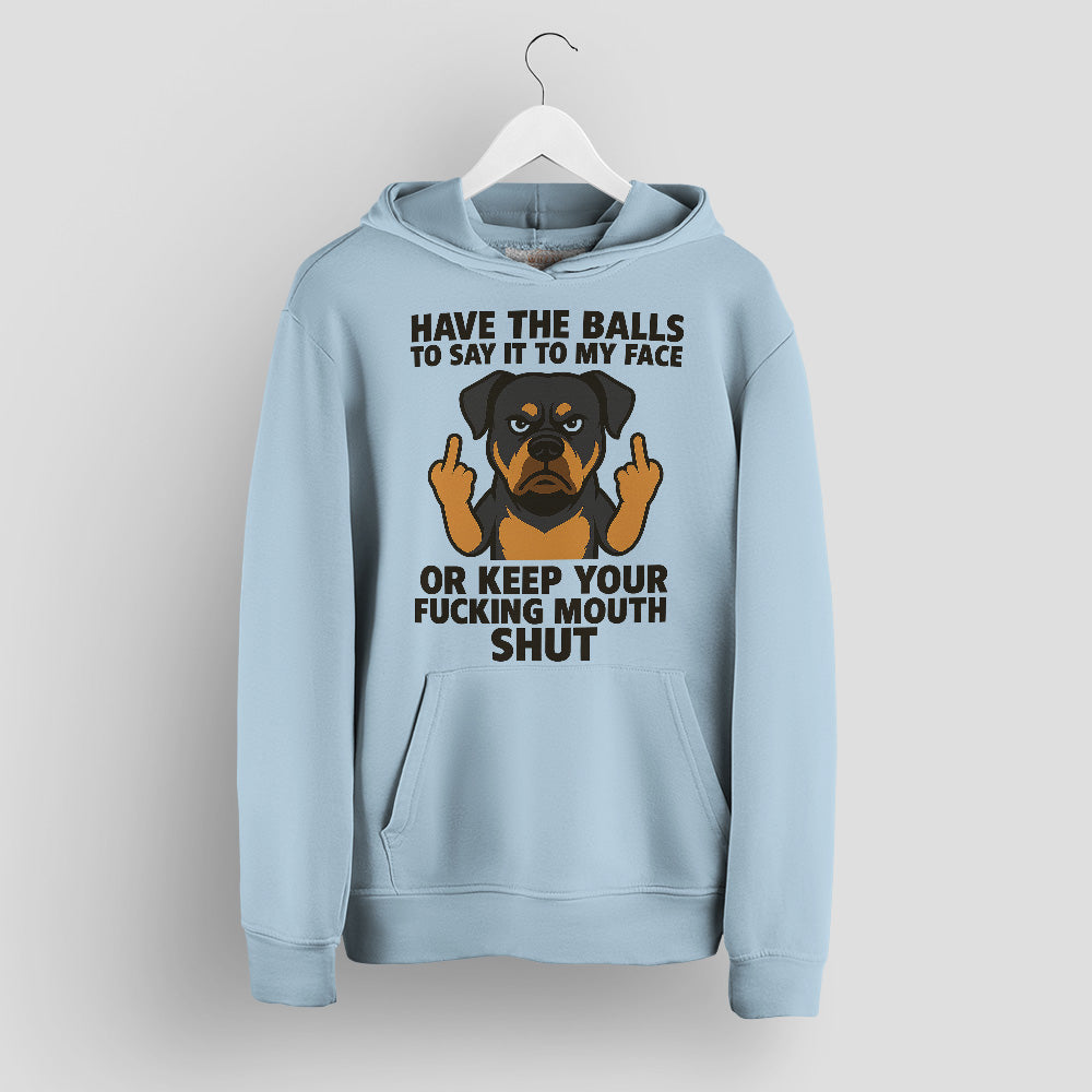 Rottweiler T-Shirt - Say It To My Face Cartoon Dog, Bold Attitude Tee