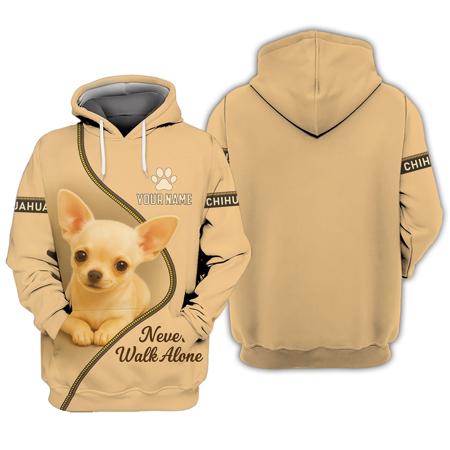 Personalized Chihuahua Shirt, Custom Name Tee with Adorable Puppy Art