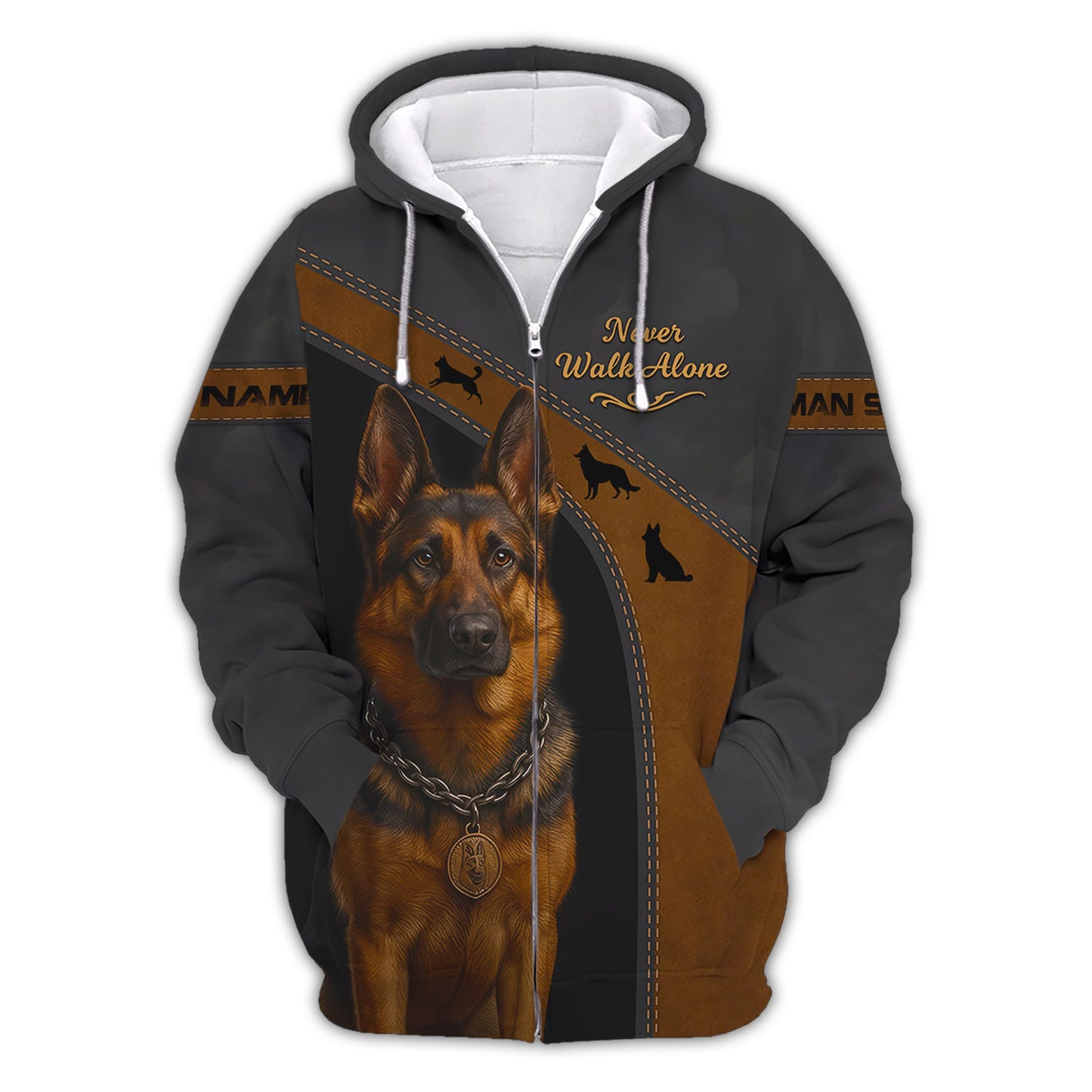 Personalized German Shepherd T Shirt, Never Walk Alone Design for Dog Lovers