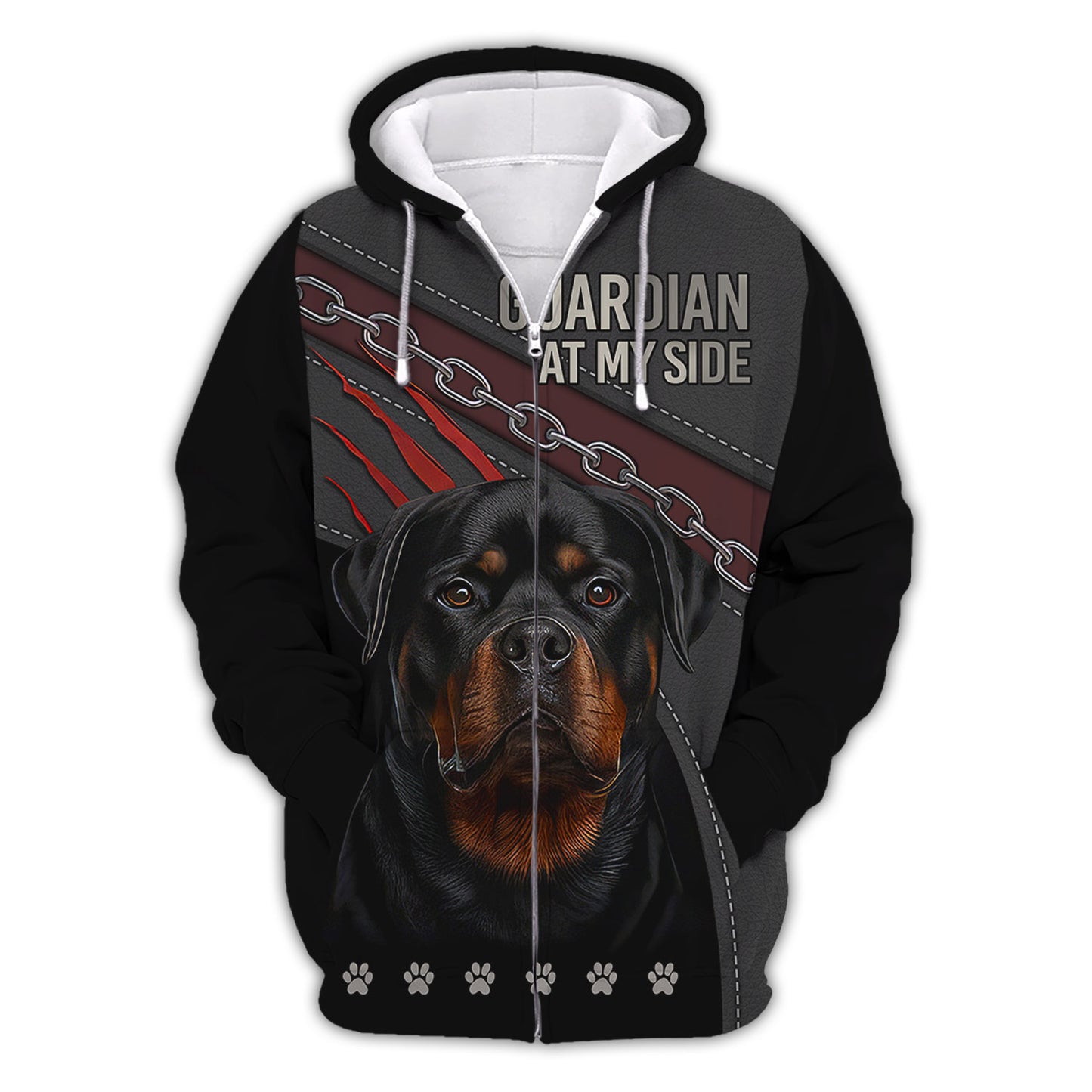 Rottweiler Guardian T-Shirt - 3D Dog Design for Loyal Protectors