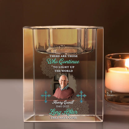 Light Up The World Mandala - Memorial Gifts - Personalized Crystal Candle Holder