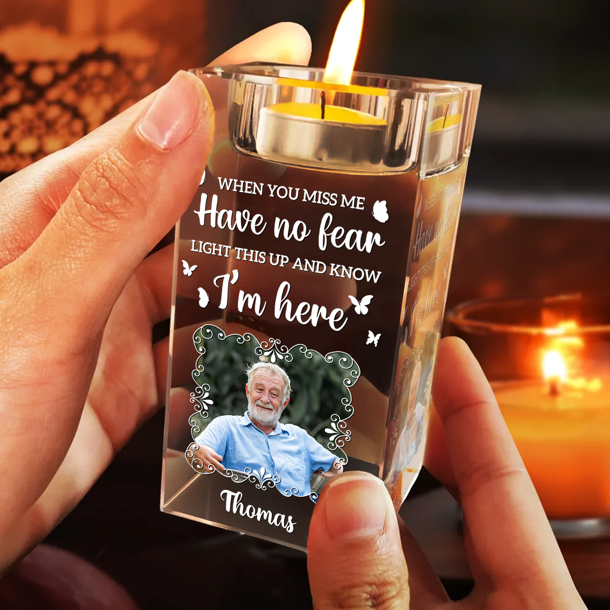 Light This Up - Personalized Crystal Candle Holder