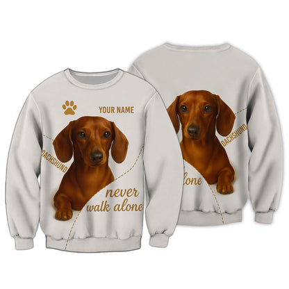Personalized Dachshund Women V-Neck Shirt - Cute Dog Design with Custom Name