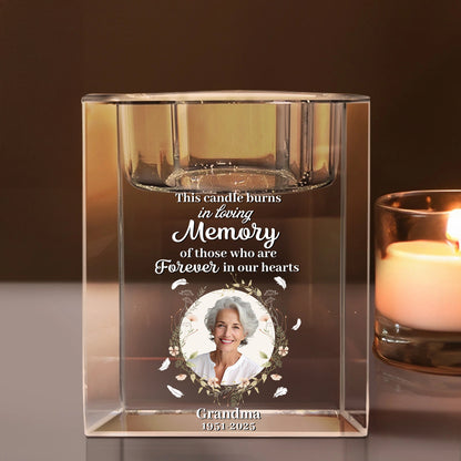 In Loving Memory - Memorial Gifts - Personalized Crystal Candle Holder