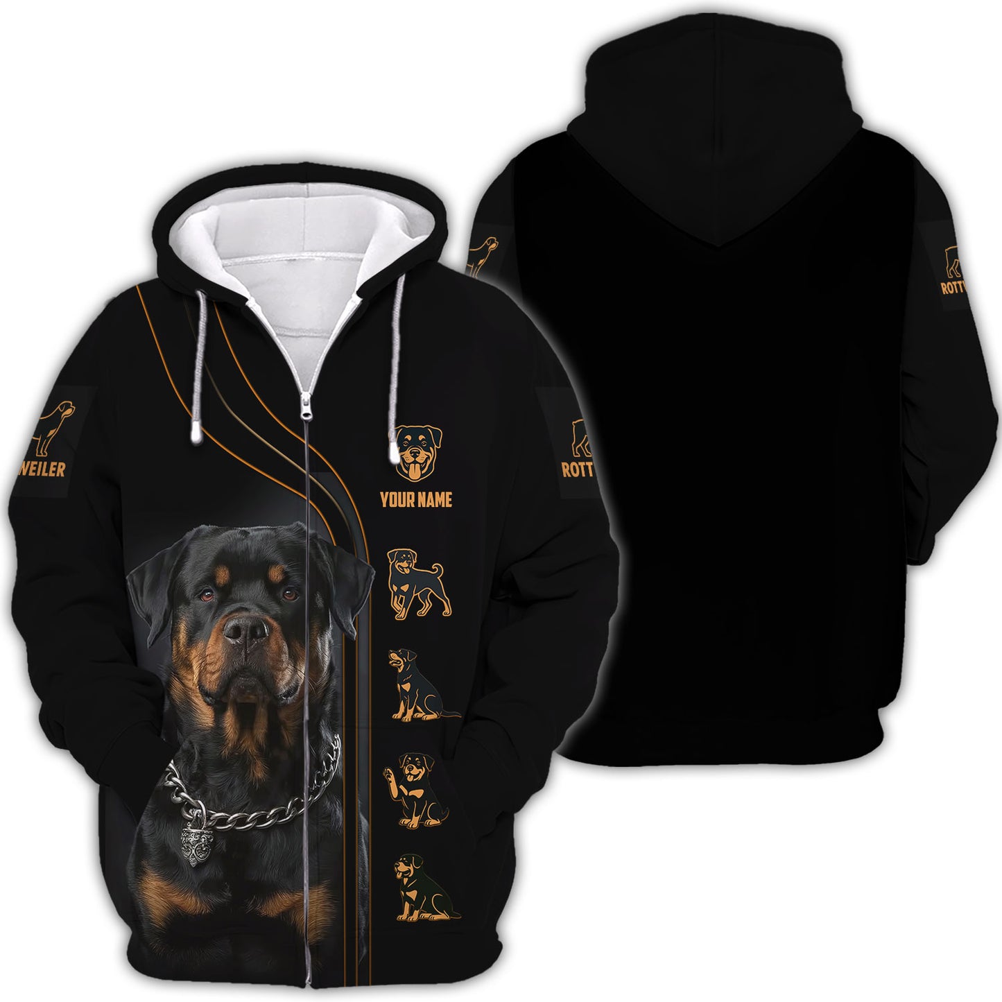 Personalized Rottweiler Portrait T Shirt Gift For Dog Lovers