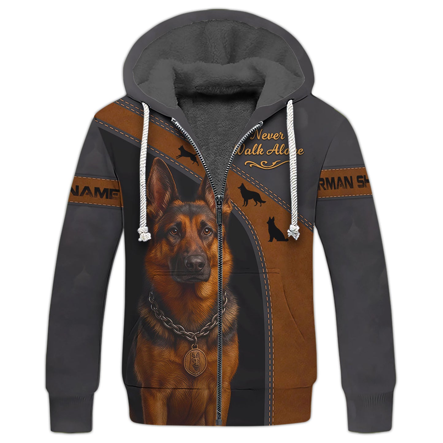 Personalized German Shepherd T Shirt, Never Walk Alone Design for Dog Lovers