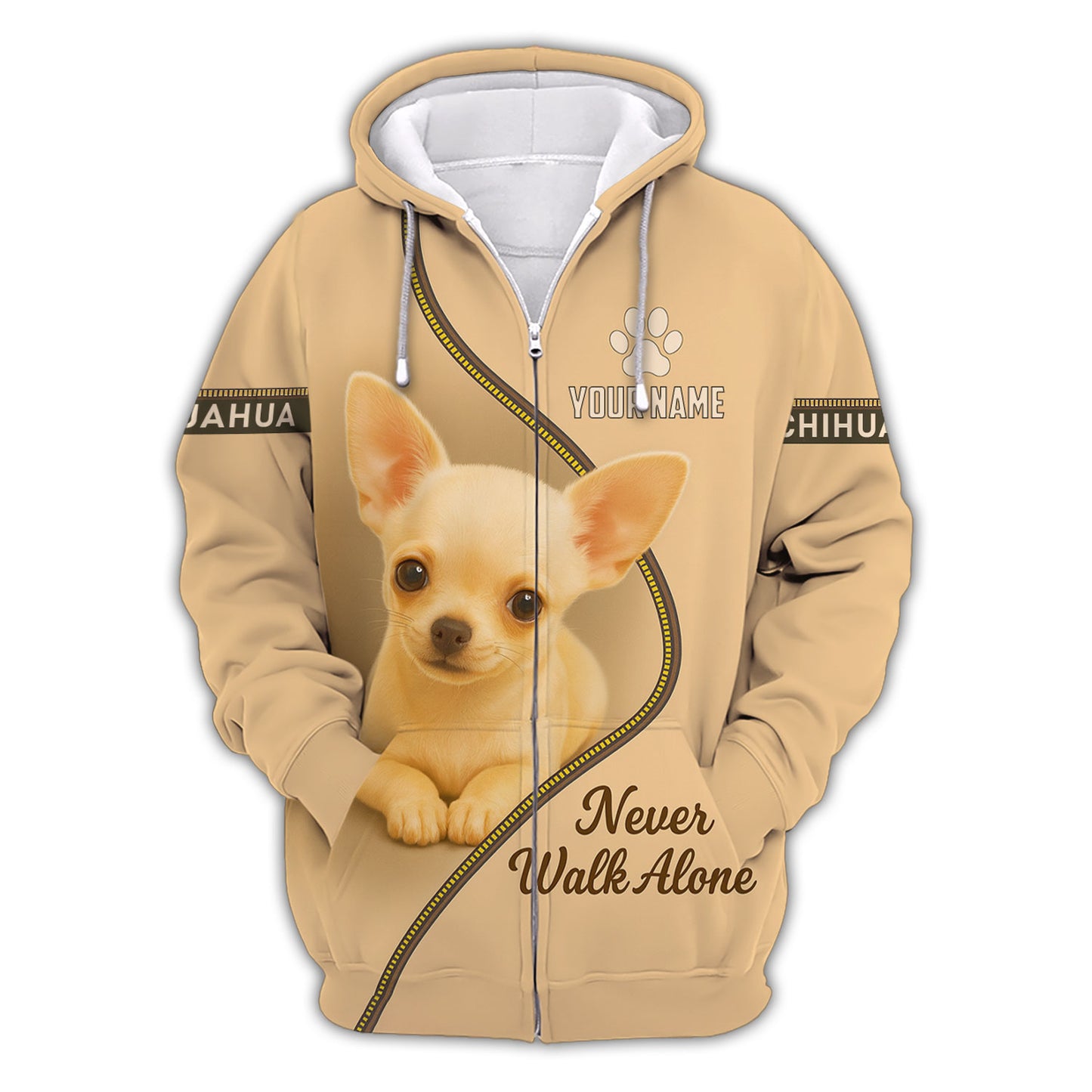 Personalized Chihuahua Shirt, Custom Name Tee with Adorable Puppy Art