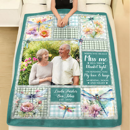 A Hug From Heaven Color - Memorial Personalized Custom Blanket - Sympathy Gift