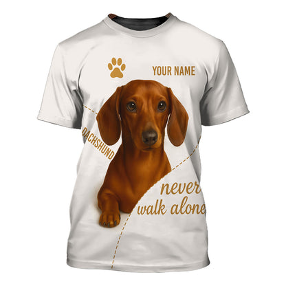 Personalized Dachshund Women V-Neck Shirt - Cute Dog Design with Custom Name