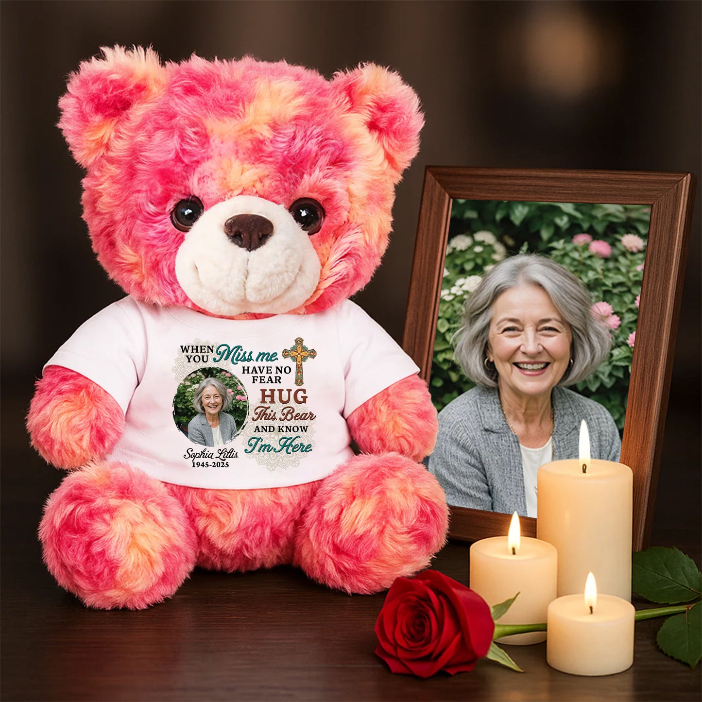 A Hug From Heaven Custom Name and Year - Memorial Personalized Teddy Bear