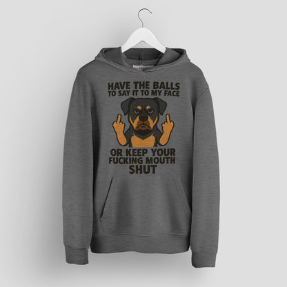 Rottweiler T-Shirt - Say It To My Face Cartoon Dog, Bold Attitude Tee