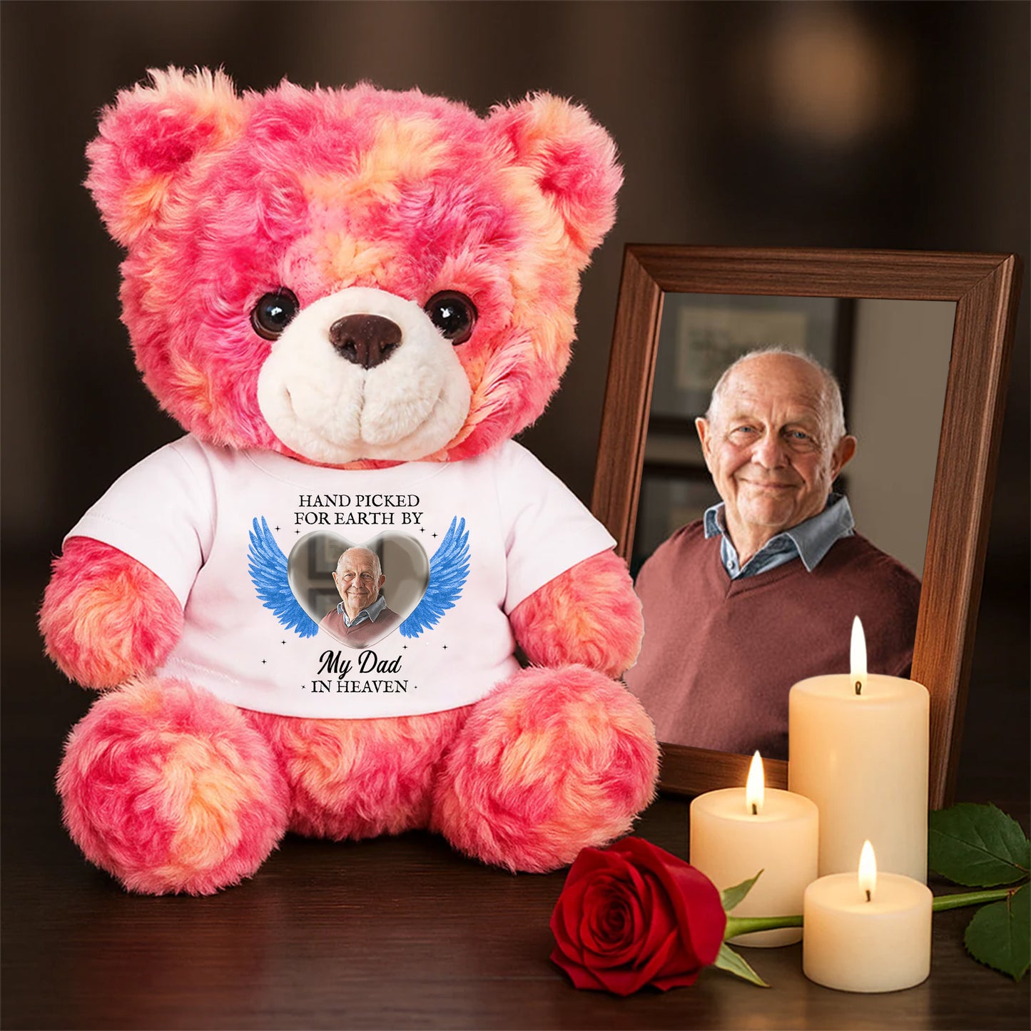 Hand Picked For Earth By My Loved One In Heaven - Memorial Personalized Teddy Bear