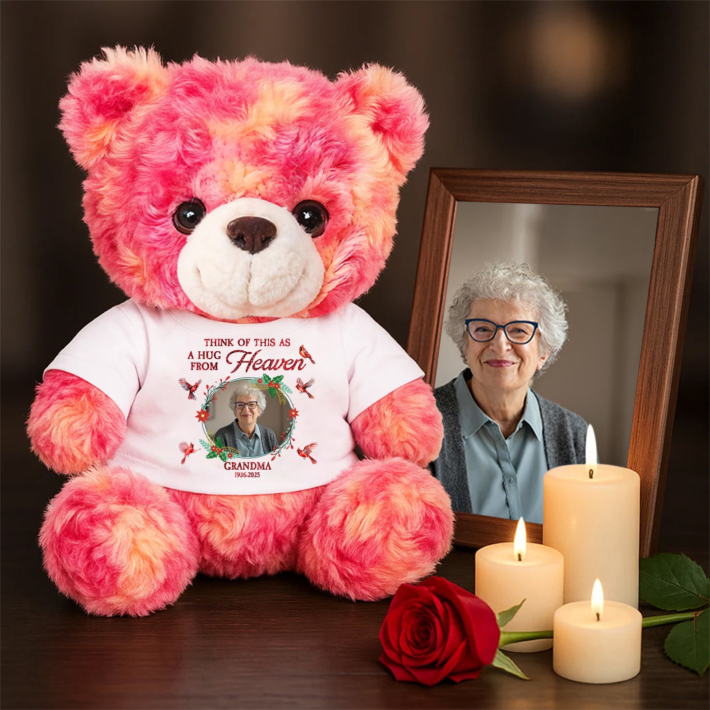 When You Feeling Blue Custom Photo - Memorial Personalized Teddy Bear