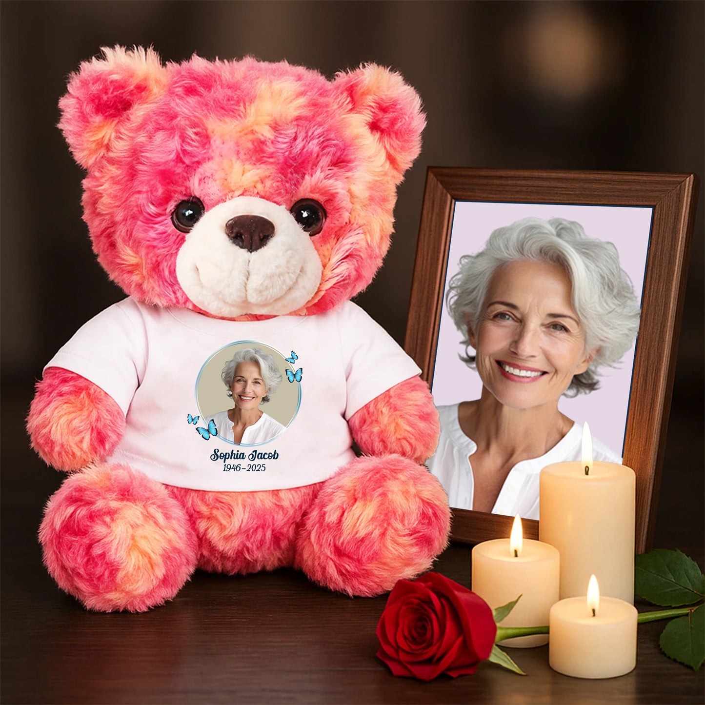 Custom Photo I Know Heaven Is A Beautiful Place - Memorial Personalized Teddy Bear