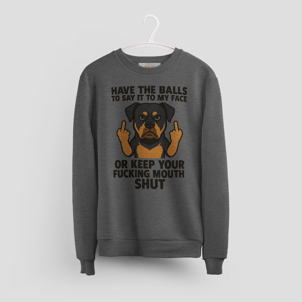 Rottweiler T-Shirt - Say It To My Face Cartoon Dog, Bold Attitude Tee