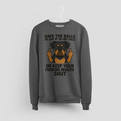 Rottweiler T-Shirt - Say It To My Face Cartoon Dog, Bold Attitude Tee