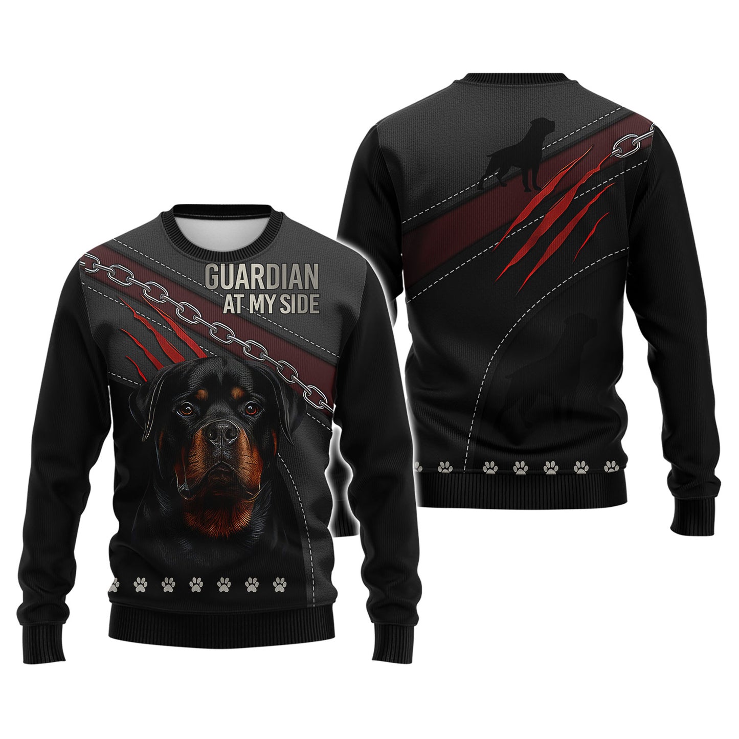 Rottweiler Guardian T-Shirt - 3D Dog Design for Loyal Protectors