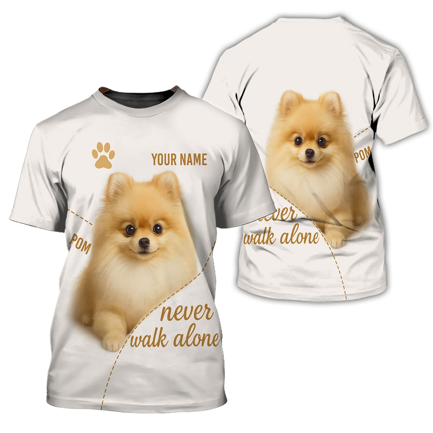 Personalized Pomeranian Women V-Neck Shirt - Cute Dog Design with Custom Name