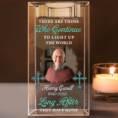 Light Up The World Mandala - Memorial Gifts - Personalized Crystal Candle Holder