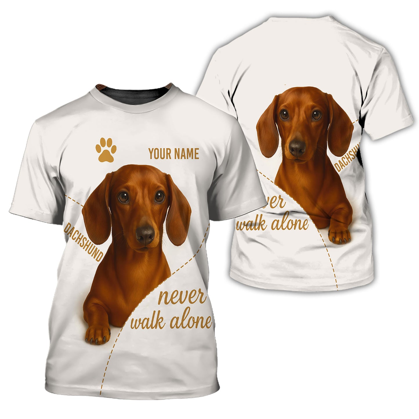Personalized Dachshund Women V-Neck Shirt - Cute Dog Design with Custom Name