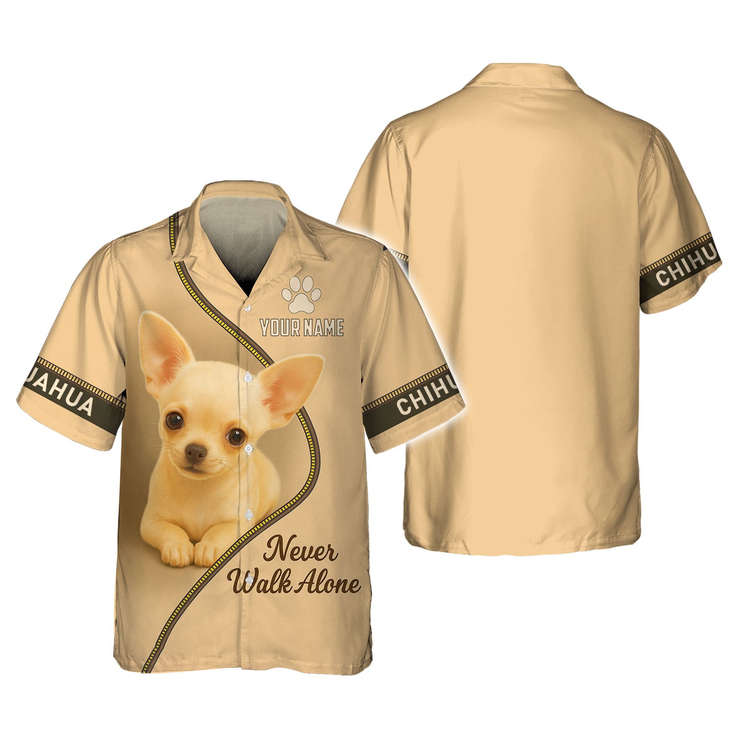 Personalized Chihuahua Shirt, Custom Name Tee with Adorable Puppy Art