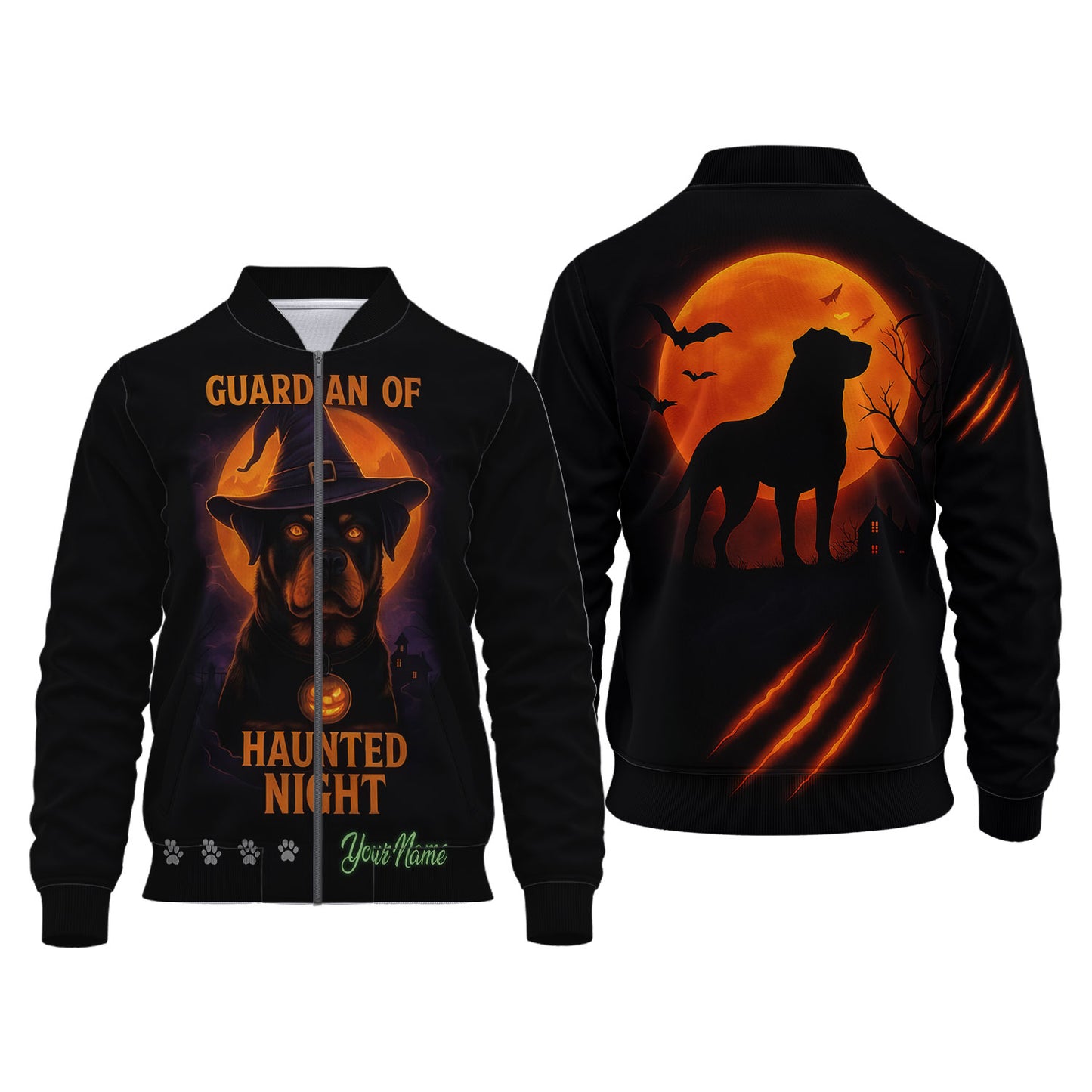 Personalized Rottweiler Halloween T-Shirt - Guardian of Haunted Night