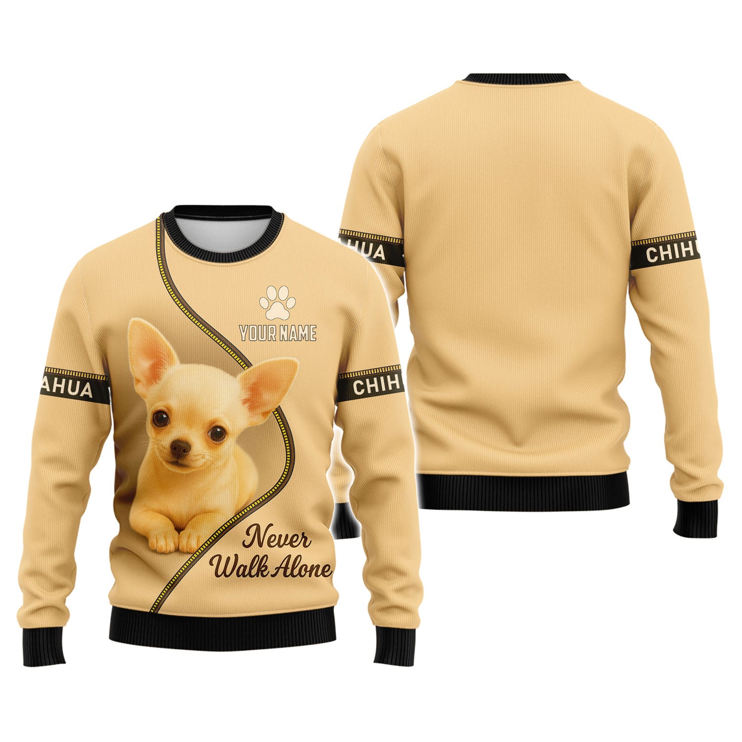Personalized Chihuahua Shirt, Custom Name Tee with Adorable Puppy Art
