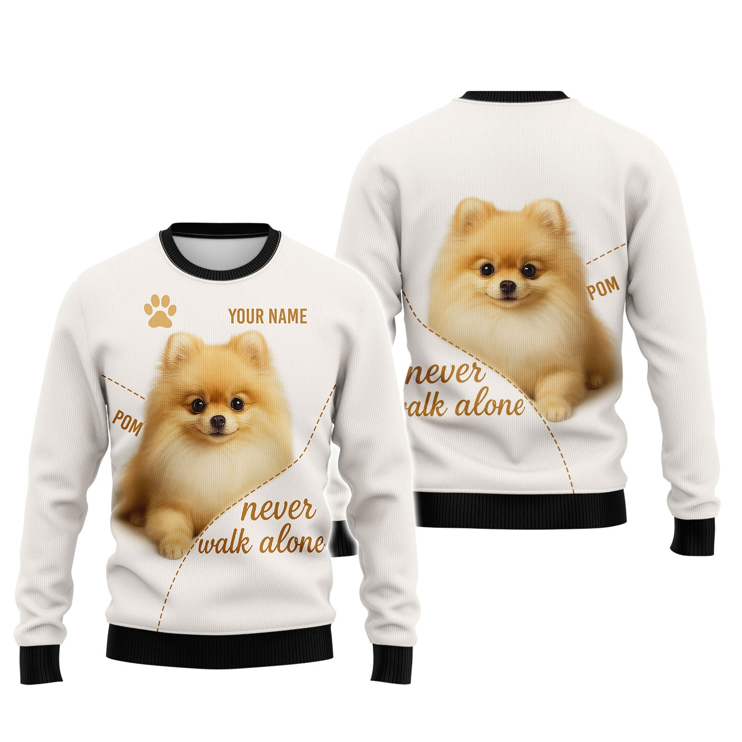 Personalized Pomeranian Women V-Neck Shirt - Cute Dog Design with Custom Name