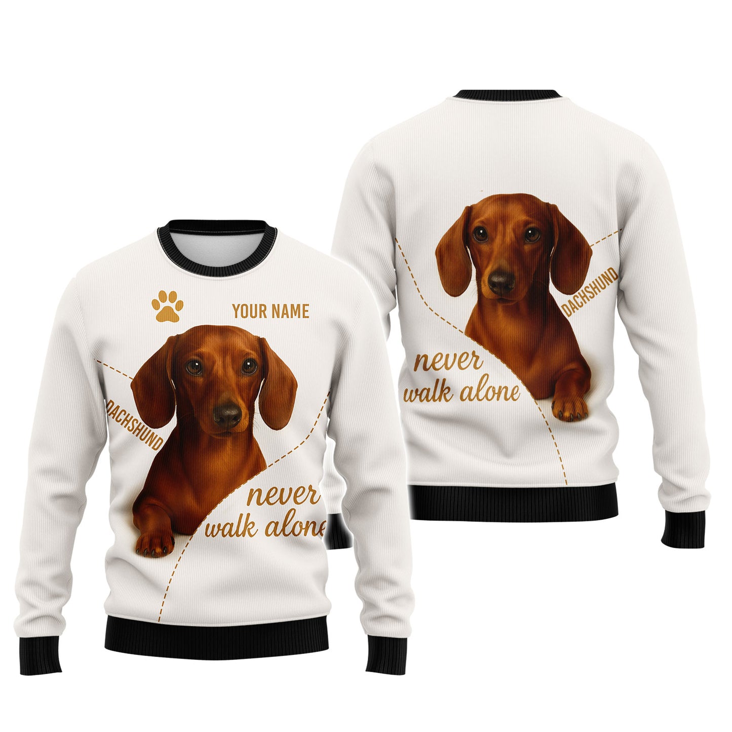 Personalized Dachshund Women V-Neck Shirt - Cute Dog Design with Custom Name