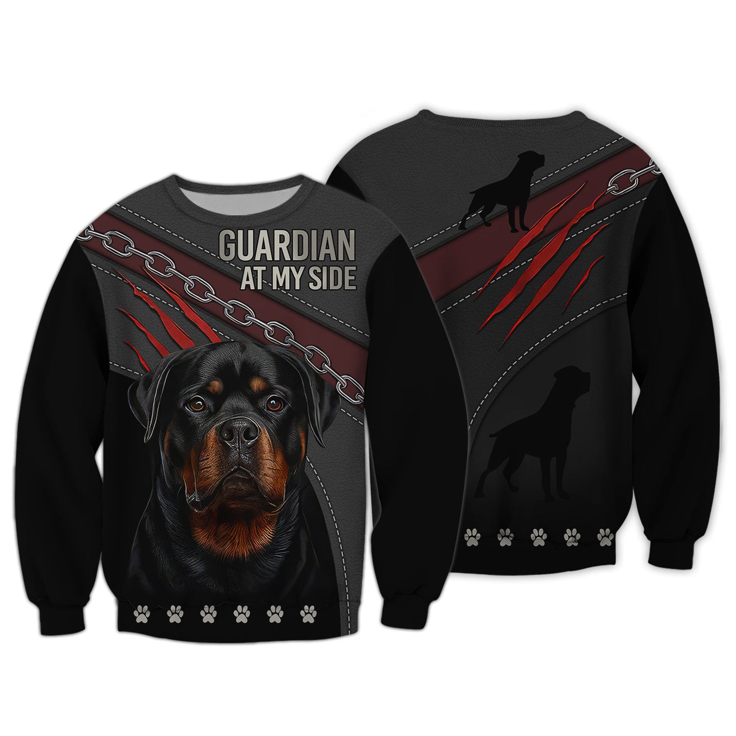 Rottweiler Guardian T-Shirt - 3D Dog Design for Loyal Protectors