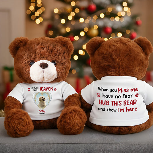 Pet Memorial Custom Photo Forever Loved - Forever Missed - Memorial Personalized Teddy Bear