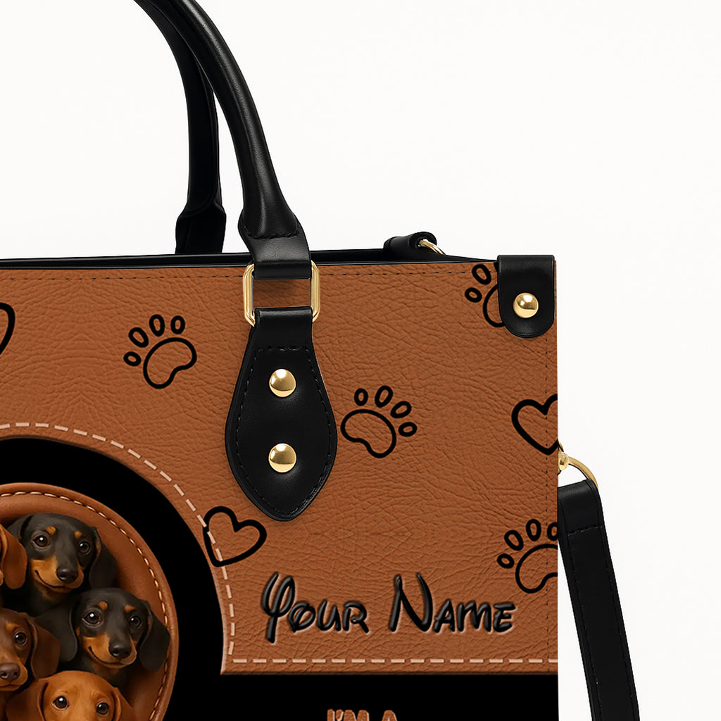 Custom Dachshund Handbag – Dachshundaholic Tote Bag with Multiple Puppies & Personal Name