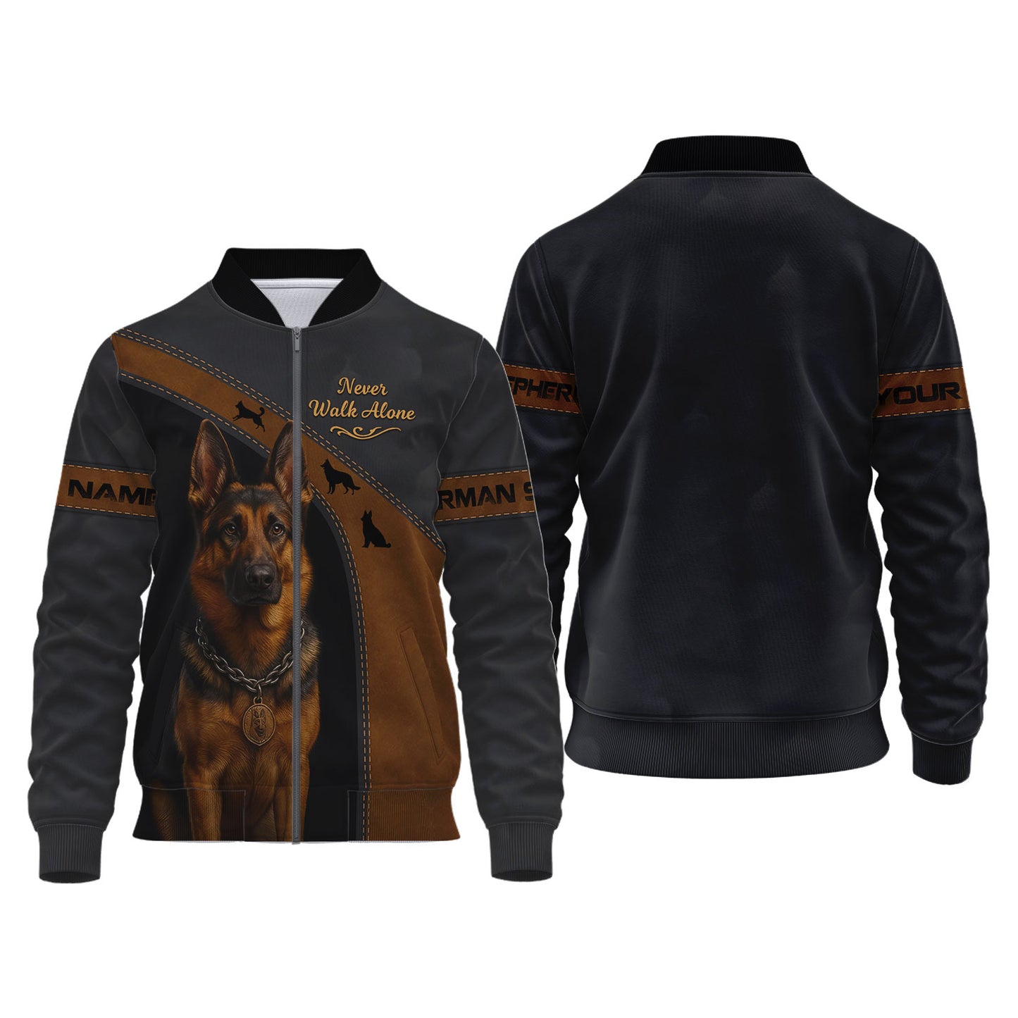 Personalized German Shepherd T Shirt, Never Walk Alone Design for Dog Lovers