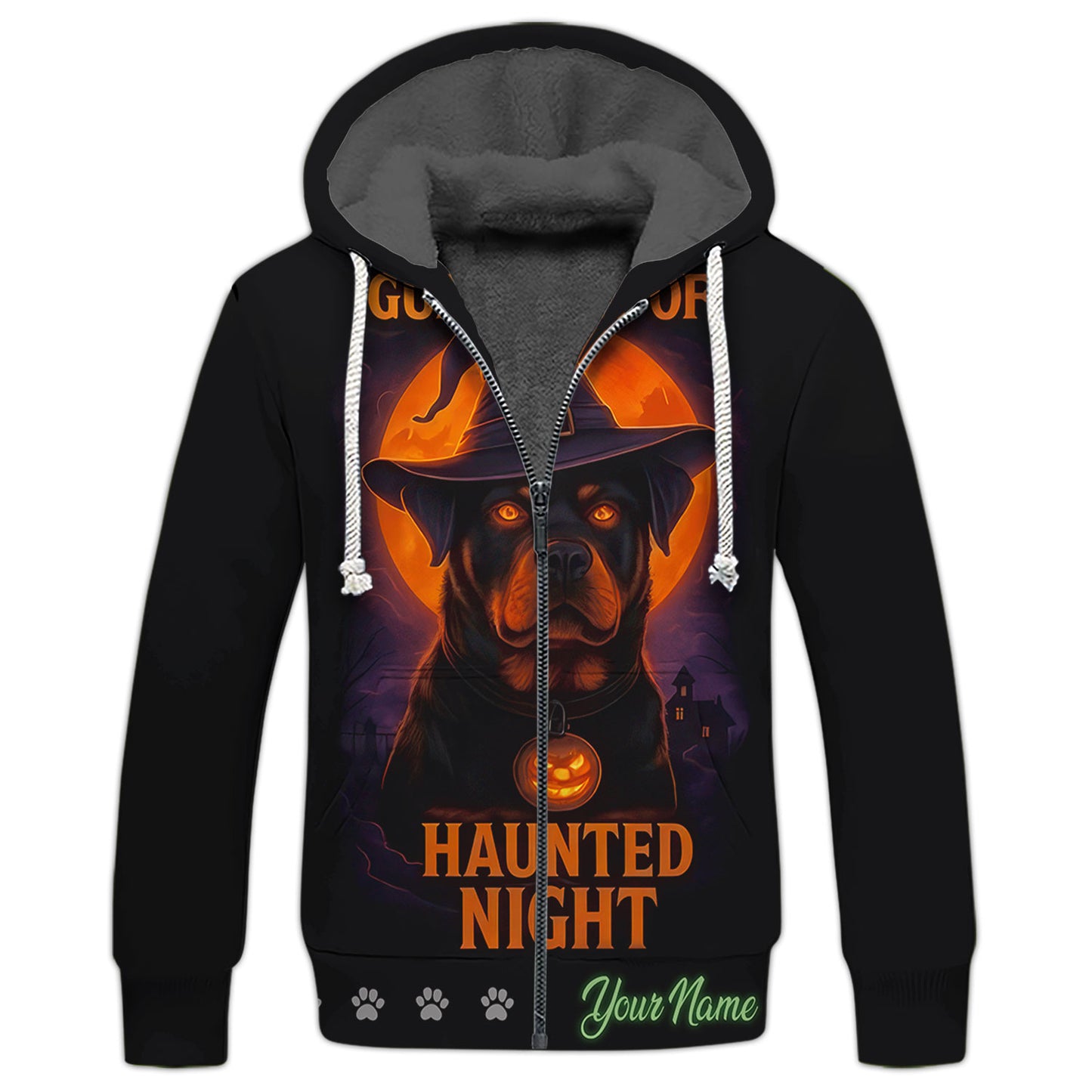 Personalized Rottweiler Halloween T-Shirt - Guardian of Haunted Night