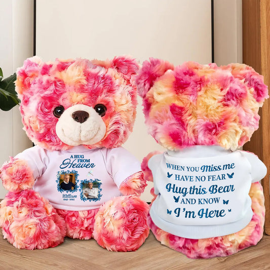 Custom Photo A Cuddle From Heaven - Memorial Personalized Teddy Bear
