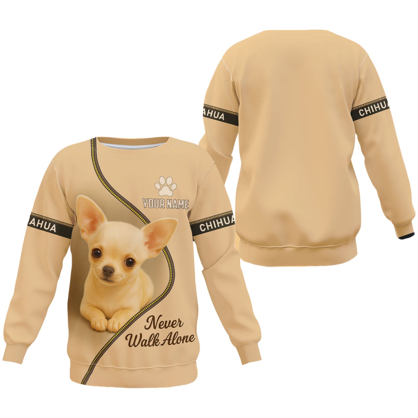 Personalized Chihuahua Shirt, Custom Name Tee with Adorable Puppy Art