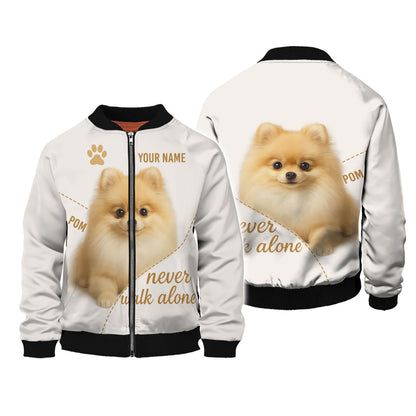 Personalized Pomeranian Women V-Neck Shirt - Cute Dog Design with Custom Name