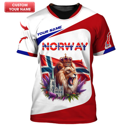 Personalized Lion King Of Norway Shirt - Embrace Your Nordic Heritage