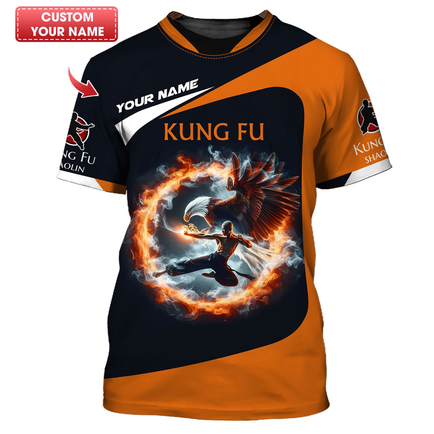 Camisetas personalizadas de Shaolin Kung Fu con águila, regalo para los amantes del Shaolin Kung Fu Camiseta 3D de Shaolin Kung Fu