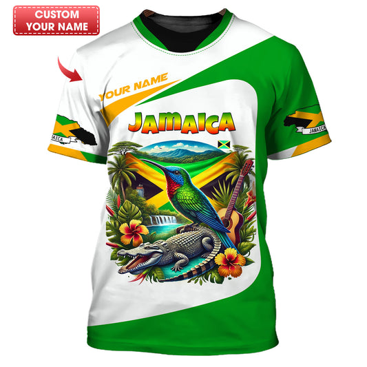 Camiseta de Jamaica con impresión 3D completa y nombre personalizado como regalo para los amantes de Jamaica