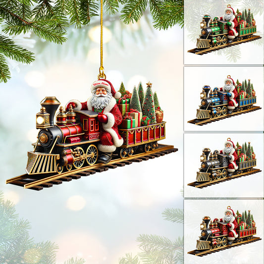 Personalized Santa Express Train Ornament – Custom Holiday Decoration