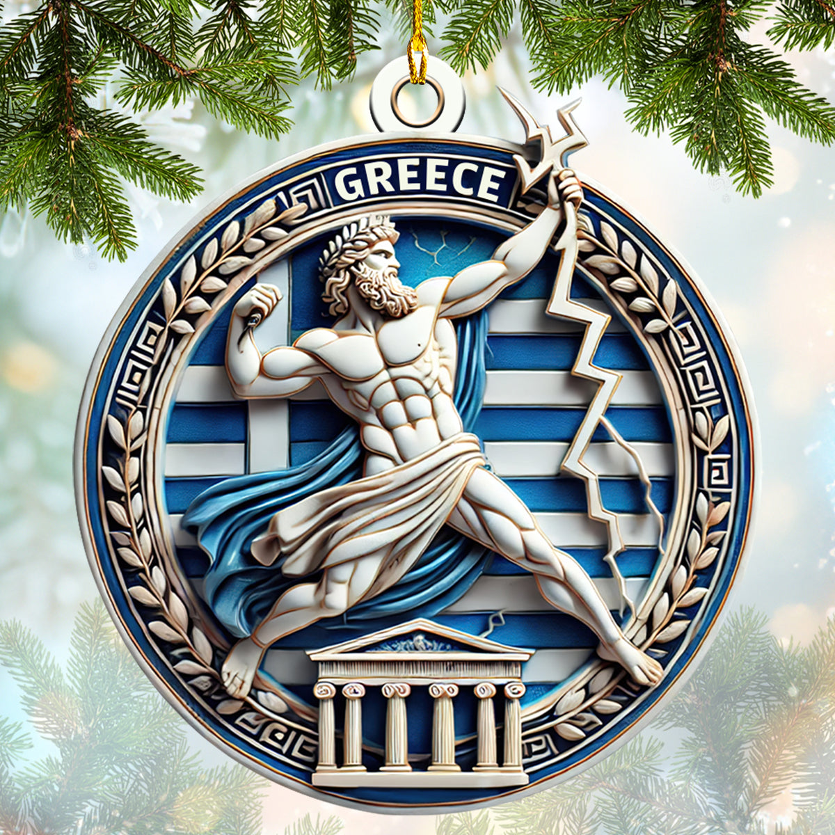 Ornament Custom Name Zeus Greece, Home Decor Gift For Greece Lovers