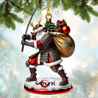 Custom Name Ornament Santa Samurai Home Decor Christmas Gift For Samurai Lovers